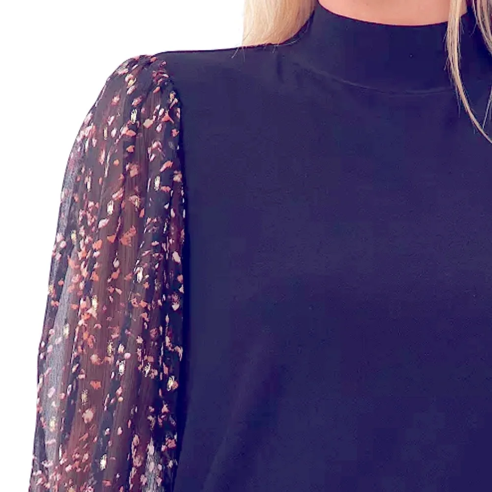 CeCe Women’s Mock-Neck Knit Top - Picture 3 of 3